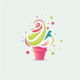 Playful Frozen Yogurt Shop Logo