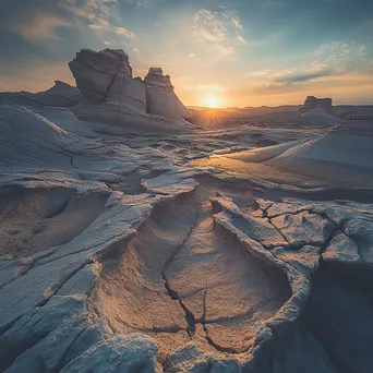 Sunrise Over Desert Rock Formations