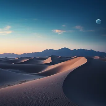 Moonlit Desert Landscape