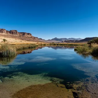 Panoramic view of a vibrant desert oasis - Image 4