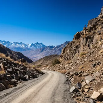 High-Altitude Gravel Mountain Pass