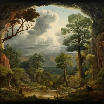 Artistic depiction of a landscape transitioning into a human face - Image 4