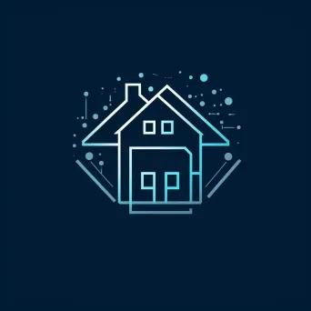 Logo with smart home icon in silver and blue colors - Image 1