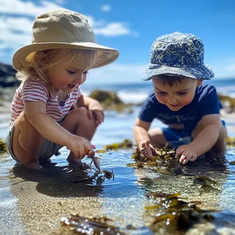 Children Exploring Rock Pools