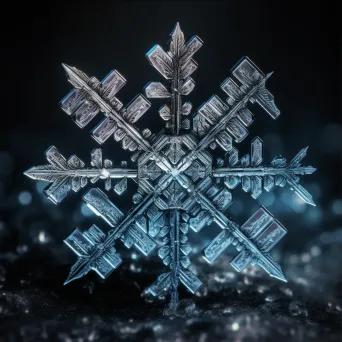 Illustration of intricate lattice structure of a snowflake crystal. - Image 3