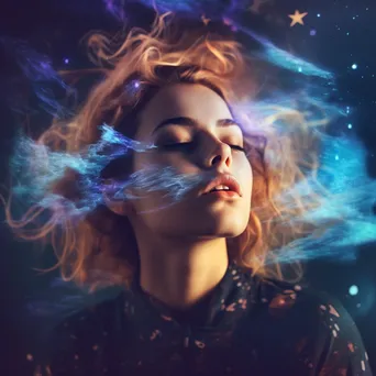 Galaxy Dreams: Double Exposure Portrait