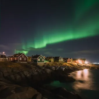 Southern lights coastal village - Image 2