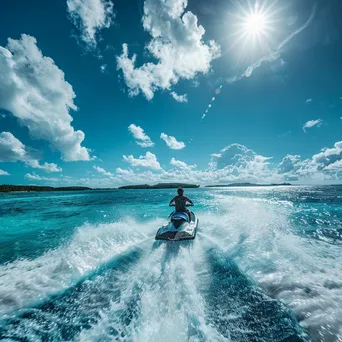 Jet ski rider on turquoise waters - Image 3