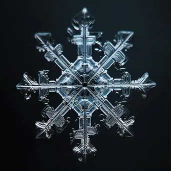 Intricate snowflake close-up view - Image 1