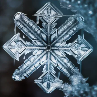 Intricate snowflake close-up view - Image 4