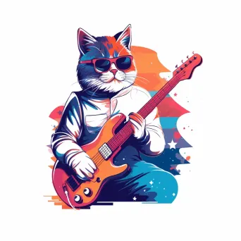 Cool cat music band logo on a white background - Image 3