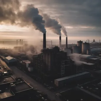 Smokestacks emitting toxic fumes in industrial area - Image 1