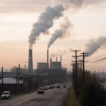 Smokestacks emitting toxic fumes in industrial area - Image 3