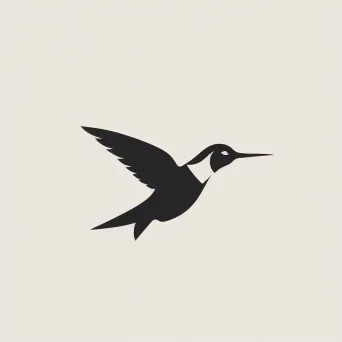 minimalist hummingbird silhouette logo - Image 3