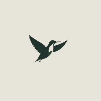 minimalist hummingbird silhouette logo - Image 4