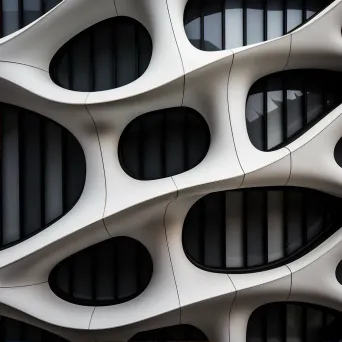 Abstract architectural facade with asymmetrical patterns on Fujifilm X-T3 - Image 2