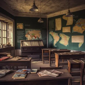 Teacher giving a lecture to attentive students in a traditional classroom. - Image 3