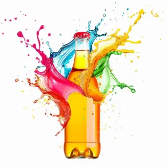 Explosive splash of vibrant colors logo for sports drink brand - Image 1