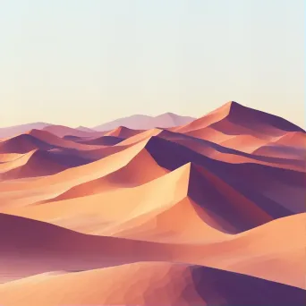 Warm and cool gradient low poly desert dunes - Image 1