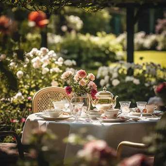 Elegant Afternoon Tea on Garden Terrace