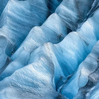 Close-up of intricate ice formations on a glacier - Image 1