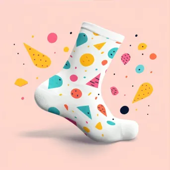 Colorful sock logo for quirky brand in pink and yellow - Image 3