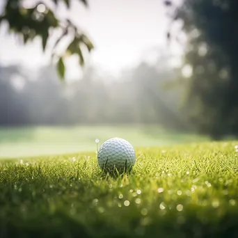 Close-up of a luxury golf ball on a pristine tee surrounded by grass - Image 3