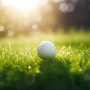 Close-up of a luxury golf ball on a pristine tee surrounded by grass - Image 4