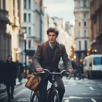 Chic Commuting on Vintage Bicycle