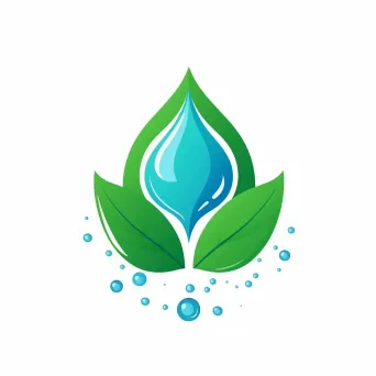 Eco-friendly cleaning product line logo with green leaf and water droplet - Image 1