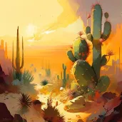 Desert Oasis at Dusk