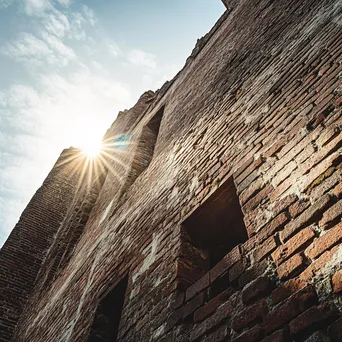 Dramatic view of a historic brick wall structure - Image 3