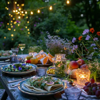 Gourmet Salad Wraps in Garden