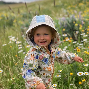 A child hiking through a field of wildflowers - Image 4