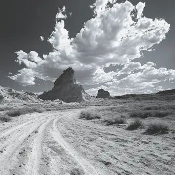 Swirling clouds above striking desert rock formations - Image 2