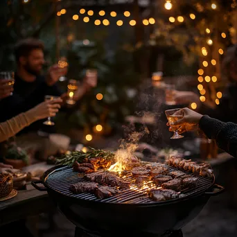 Friends Toasting Near a Smokin