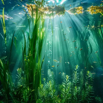 Underwater Seagrass Meadow with Fish