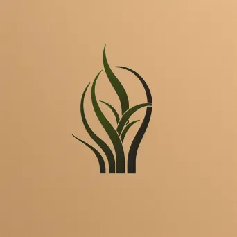 Nature-inspired logo design with bamboo stalk icon in green and brown colors - Image 2