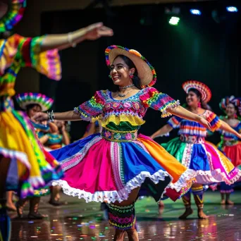 Local dance performance with cultural dancers showcasing traditional moves in colorful costumes - Image 2