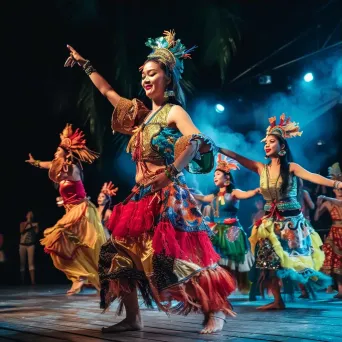 Local dance performance with cultural dancers showcasing traditional moves in colorful costumes - Image 3