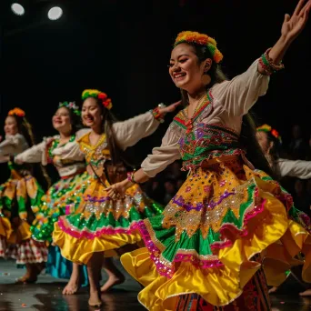 Local dance performance with cultural dancers showcasing traditional moves in colorful costumes - Image 4