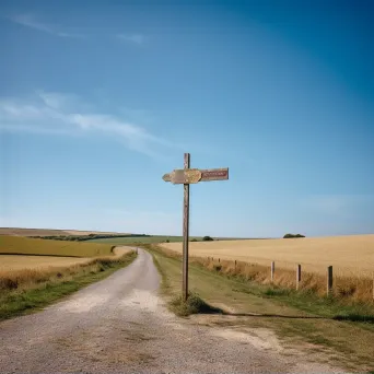 Deserted Crossroads Sign