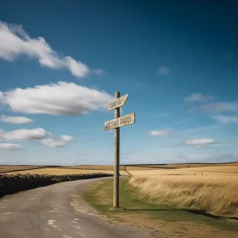 Single street signpost in countryside crossroads shot on Fujifilm X-T4 - Image 3