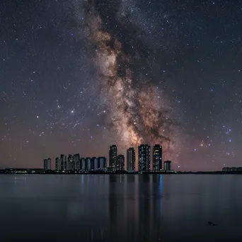 Milky Way galaxy above a city skyline at night - Image 2