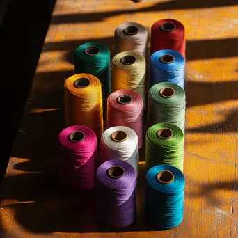 Colorful Thread Spools for Weaving