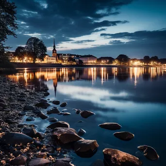 Long exposure photo of reflections on a river at dusk - Image 4