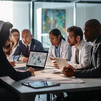 Medical professionals discussing in conference room - Image 2