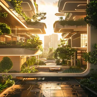 Futuristic residential area with modular homes and gardens - Image 2