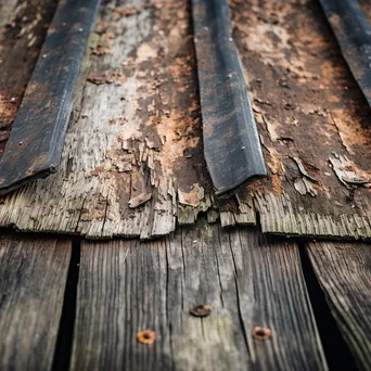 Weathered wood and rusty roof of a historic barn - Image 1