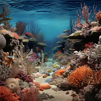 Coral reef with diverse textures and forms supporting marine life - Image 3